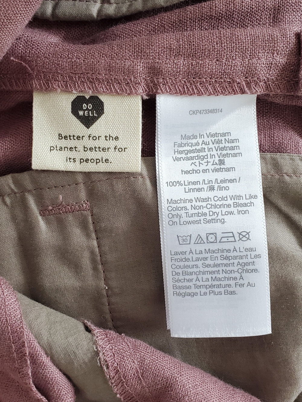 Madewell Neale Short 100% Linen Evening Mauve Size 6 - Picture 8 of 10